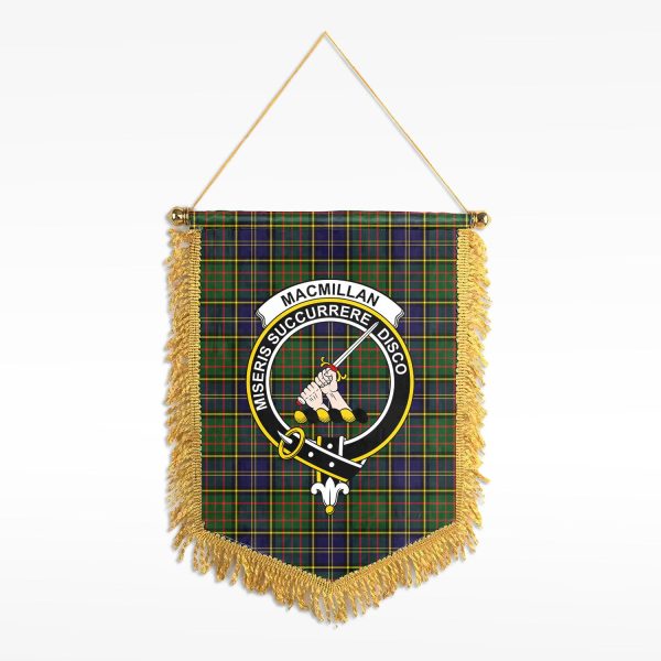 MacMillan Hunting Modern Tartan Crest Wall Hanging Banner Hot on Sale