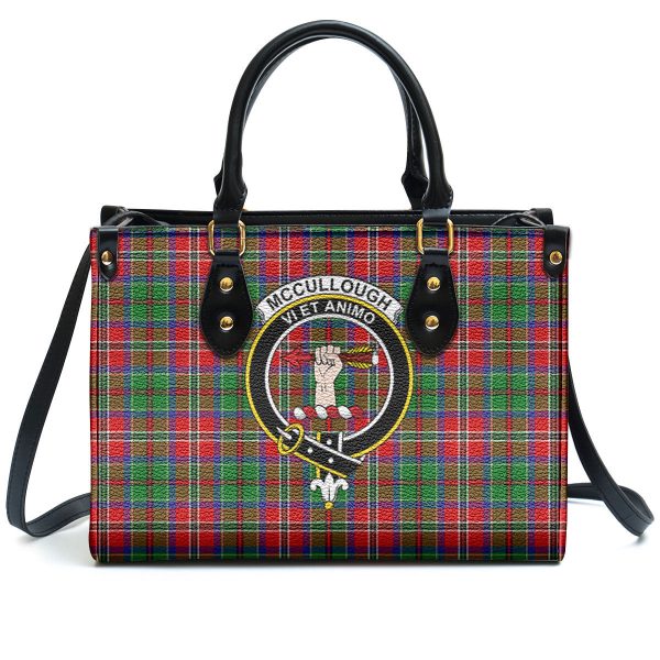 McCullough Tartan Crest Leather Handbag For Sale - Image 2