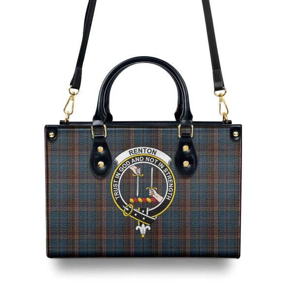Renton Tartan Crest Leather Handbag For Cheap - Image 4