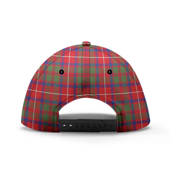 Shaw Red Modern Tartan Crest Classic Cap For Sale - Image 5