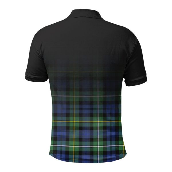 Campbell Argyll Ancient Tartan Crest Polo Shirt - Thistle Black Style on Sale - Image 2