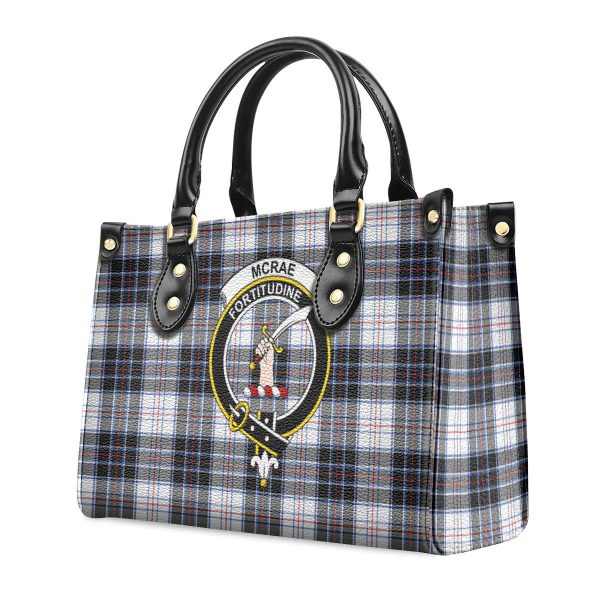 McRae Dress Modern Tartan Crest Leather Handbag Online now - Image 3