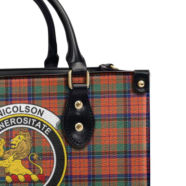 Nicolson Ancient Tartan Crest Leather Handbag Online Sale - Image 5