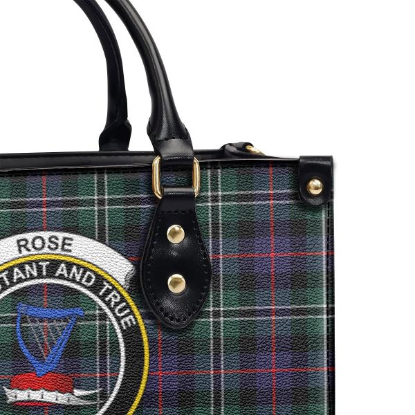 Rose Hunting Modern Tartan Crest Leather Handbag Online Hot Sale - Image 5