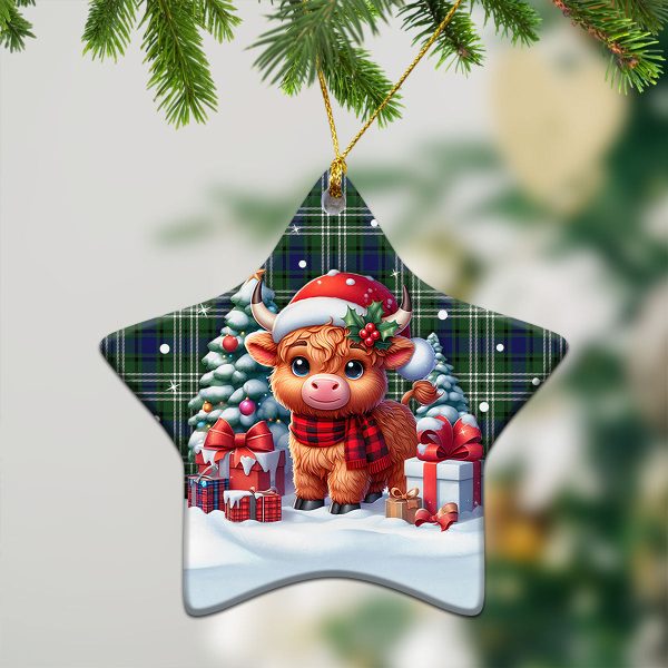 Blyth Tartan Christmas Ceramic Ornament - Highland Cow Winter Style Fashion - Image 4
