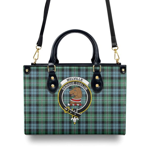 Melville Tartan Crest Leather Handbag Discount - Image 4