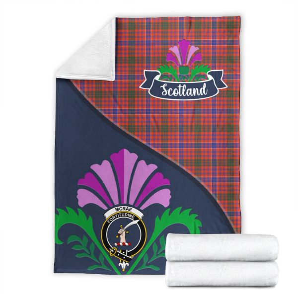 McRae Ancient Tartan Crest Premium Blanket - Thistle Style Supply