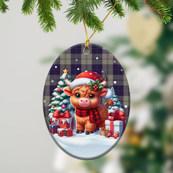 Cunningham Dress Blue Dancers Tartan Christmas Ceramic Ornament - Highland Cow Winter Style Sale - Image 3