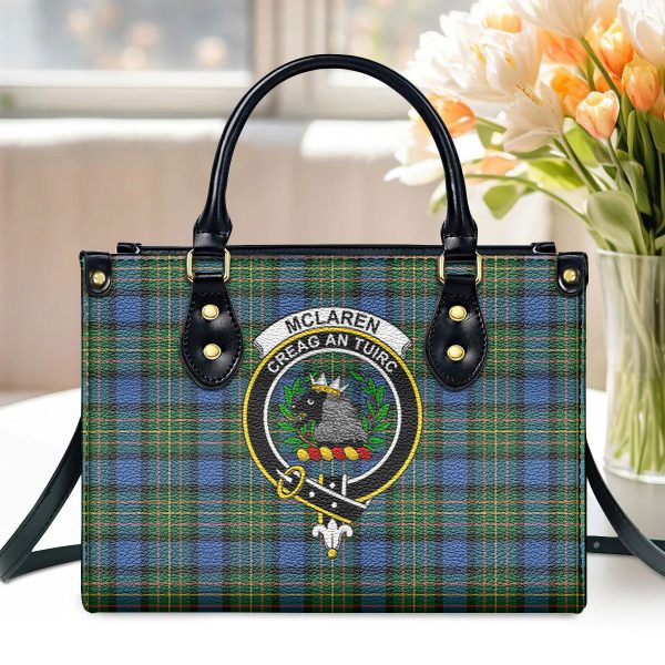 McLaren Ancient Tartan Crest Leather Handbag For Sale