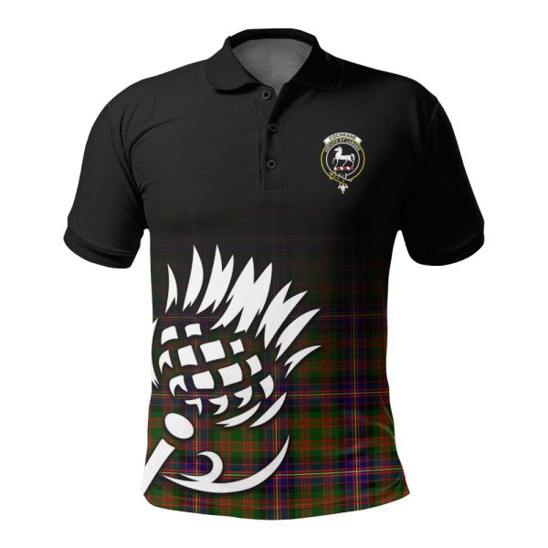Cochrane Modern Tartan Crest Polo Shirt - Thistle Black Style Online Hot Sale