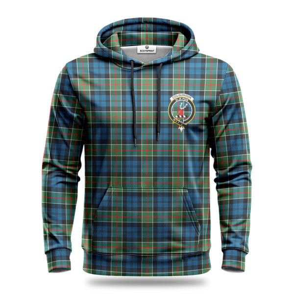 Colquhoun Ancient Tartan Crest Hoodie Hot on Sale - Image 2