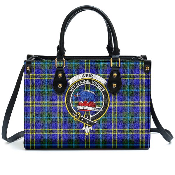 Weir Modern Tartan Crest Leather Handbag For Cheap - Image 2