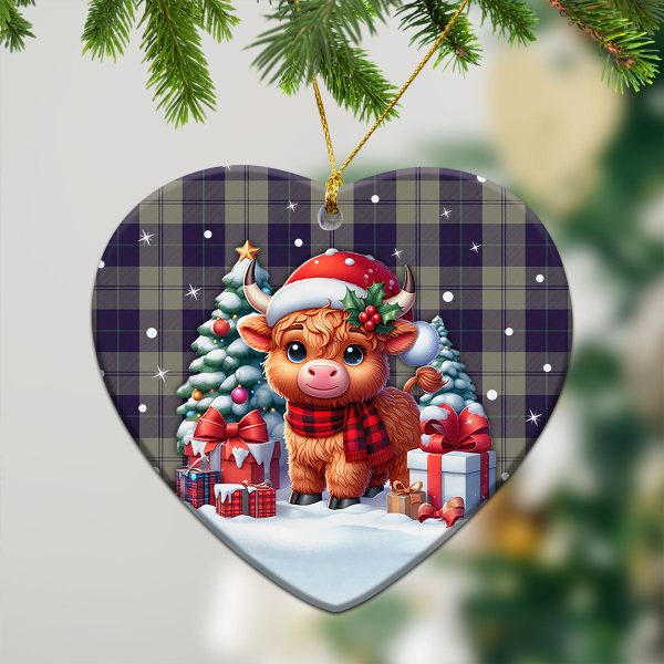 Cunningham Dress Blue Dancers Tartan Christmas Ceramic Ornament - Highland Cow Winter Style Sale - Image 5