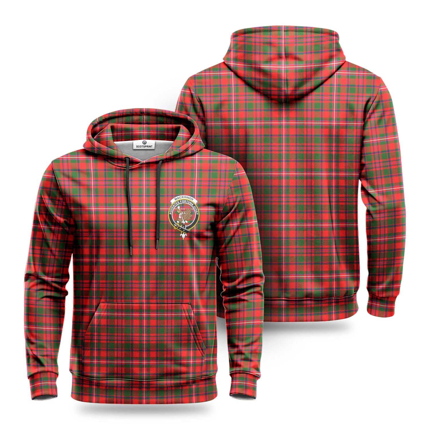 MacKinnon Modern Tartan Crest Hoodie Online Hot Sale