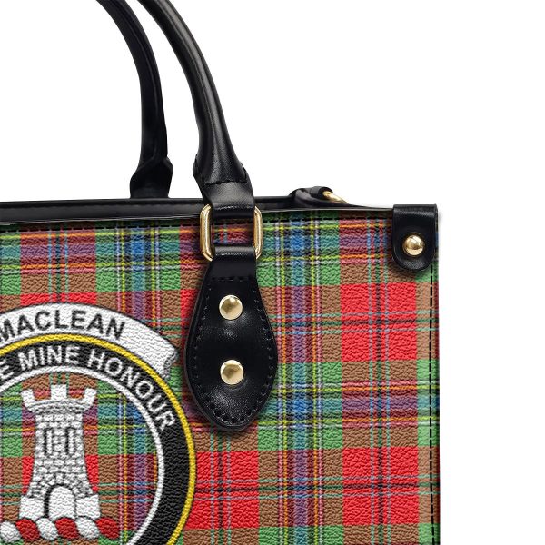 MacLean of Duart Modern Tartan Crest Leather Handbag Cheap - Image 5