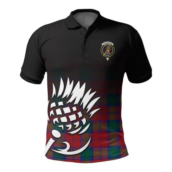 Fotheringham Tartan Crest Polo Shirt - Thistle Black Style For Discount
