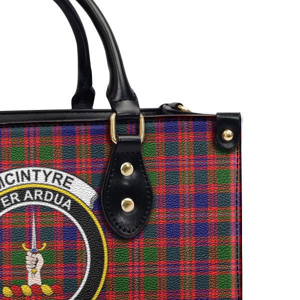 McIntyre Modern Tartan Crest Leather Handbag Online now - Image 5