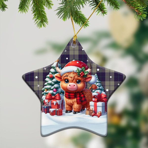 Cunningham Dress Blue Dancers Tartan Christmas Ceramic Ornament - Highland Cow Winter Style Sale - Image 4