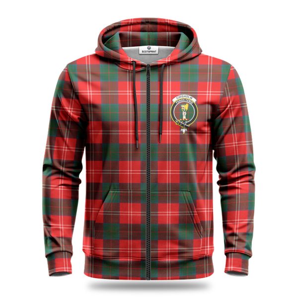 Chisholm Modern Tartan Crest Hoodie Online Hot Sale - Image 3