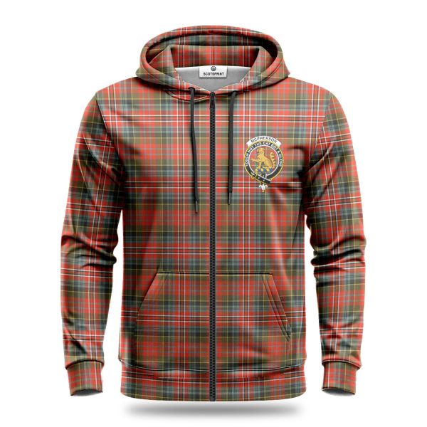 McPherson Weathered Tartan Crest Hoodie For Sale - Image 3