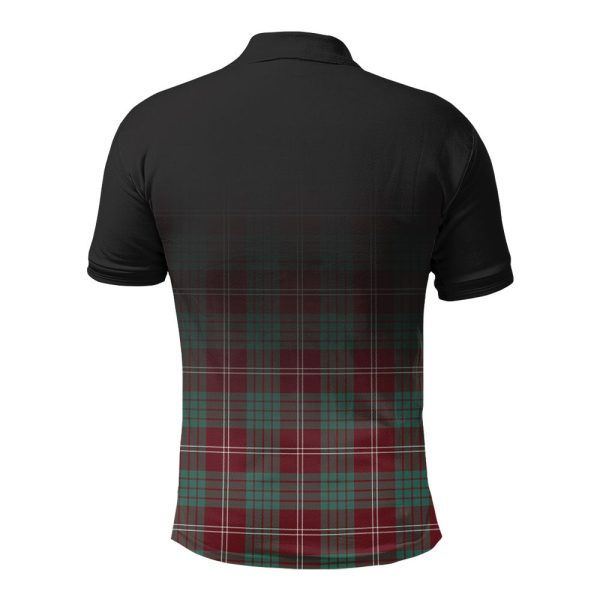 Crawford Modern Tartan Crest Polo Shirt - Thistle Black Style For Sale - Image 2