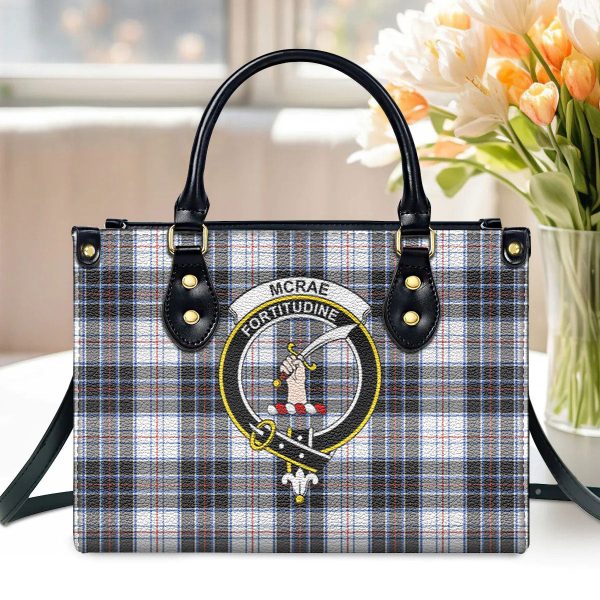 McRae Dress Modern Tartan Crest Leather Handbag Online now