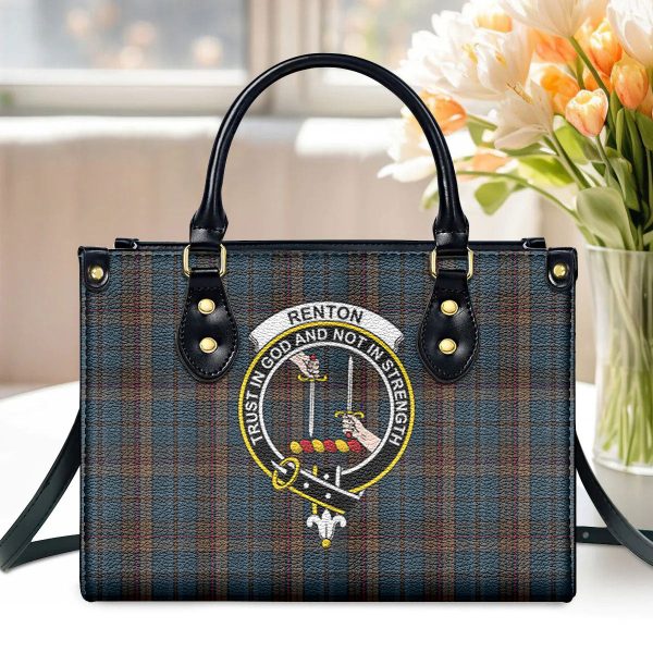 Renton Tartan Crest Leather Handbag For Cheap