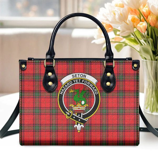 Seton Modern Tartan Crest Leather Handbag Online