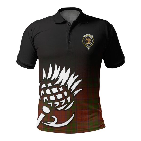 Drummond Clan Tartan Crest Polo Shirt - Thistle Black Style Cheap