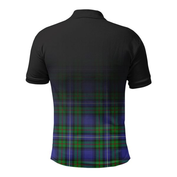 Donnachaidh Tartan Crest Polo Shirt - Thistle Black Style Cheap - Image 2