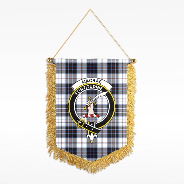 MacRae Dress Modern Tartan Crest Wall Hanging Banner For Cheap
