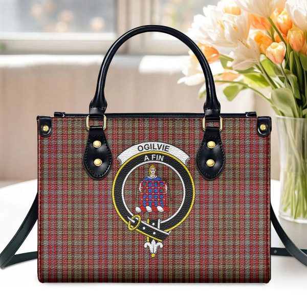 Ogilvie Tartan Crest Leather Handbag Online Sale