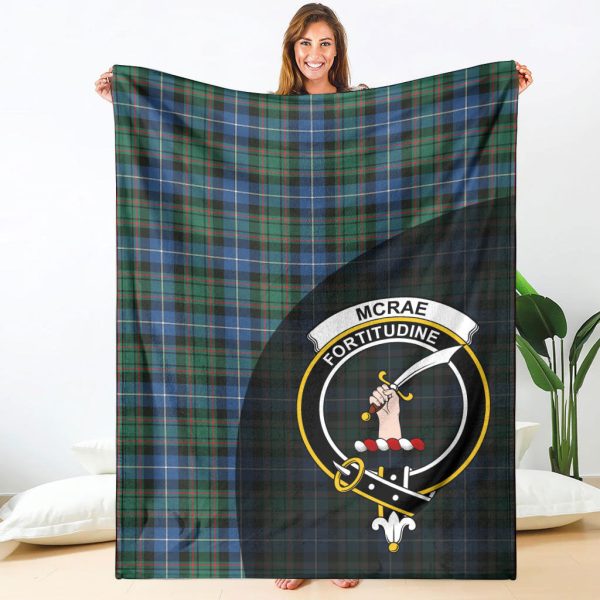 McRae Hunting Ancient Tartan Crest Blanket Wave Style Online now - Image 4