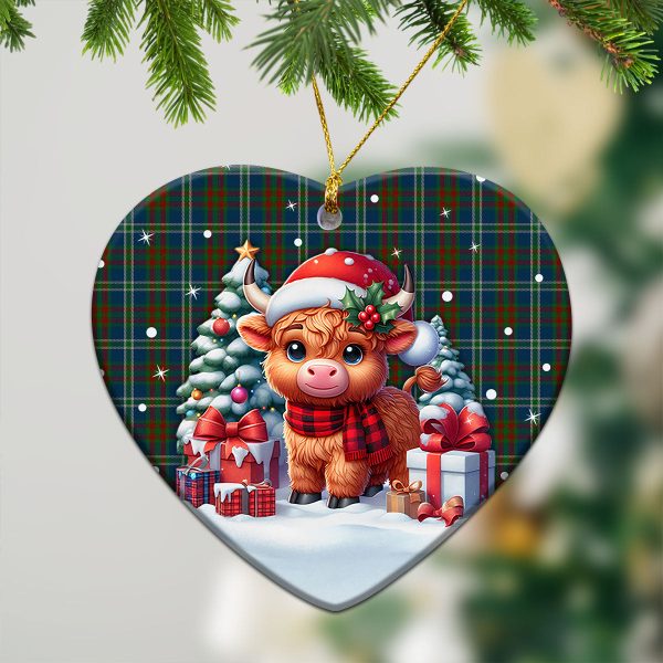 Cathcart Tartan Christmas Ceramic Ornament - Highland Cow Winter Style Discount - Image 5