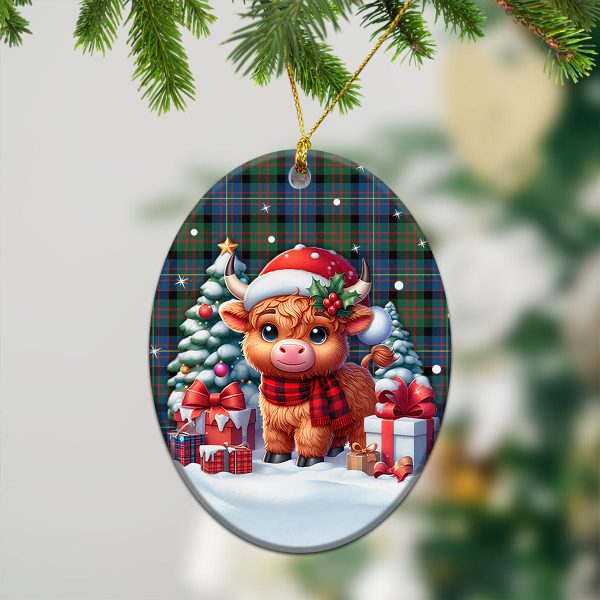 Cameron of Erracht Ancient Tartan Christmas Ceramic Ornament - Highland Cow Winter Style Fashion - Image 3
