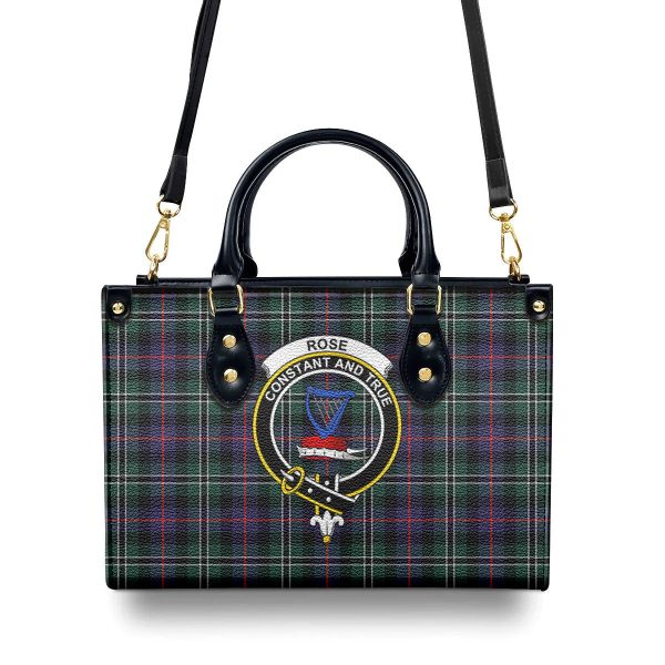 Rose Hunting Modern Tartan Crest Leather Handbag Online Hot Sale - Image 4