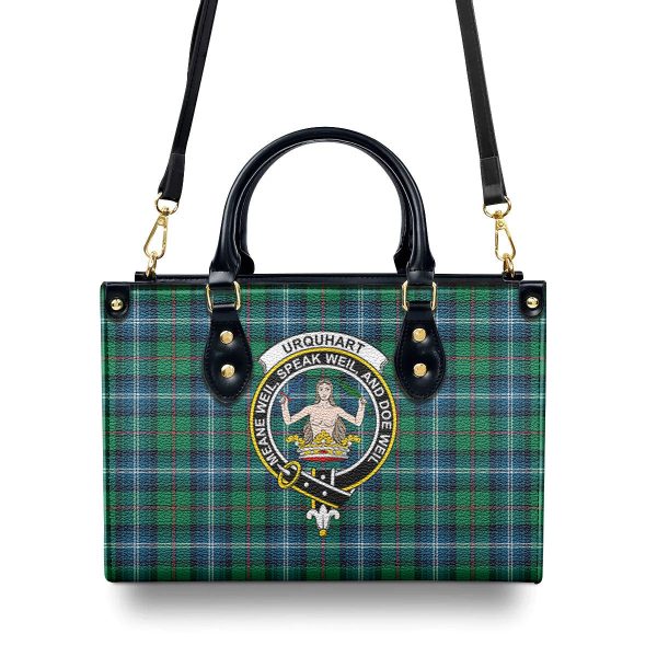 Urquhart Ancient Tartan Crest Leather Handbag Fashion - Image 4
