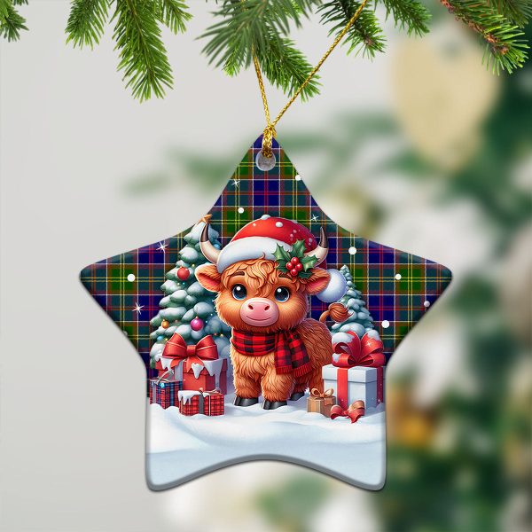 Arnott Tartan Christmas Ceramic Ornament - Highland Cow Winter Style Discount - Image 4