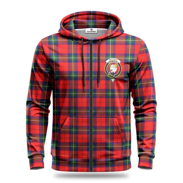 Ruthven Modern Tartan Crest Hoodie For Discount - Image 3
