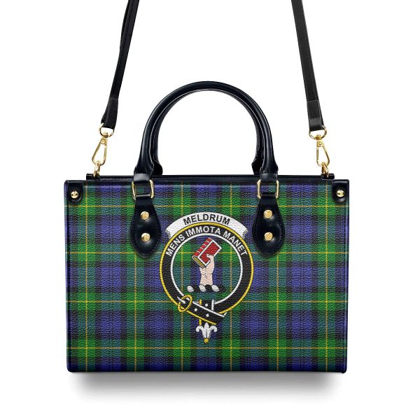 Meldrum Tartan Crest Leather Handbag Fashion - Image 4
