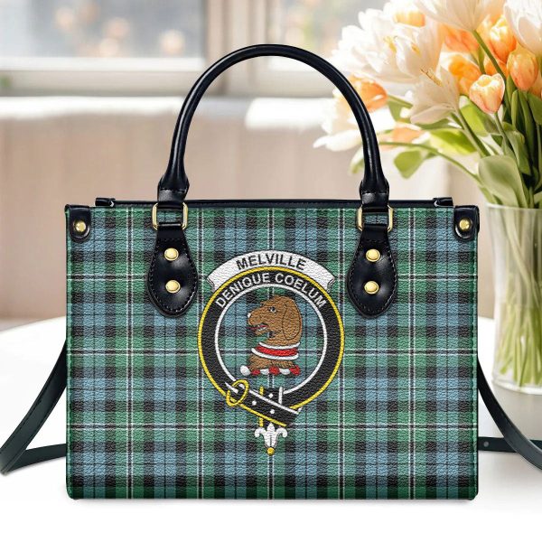 Melville Tartan Crest Leather Handbag Discount