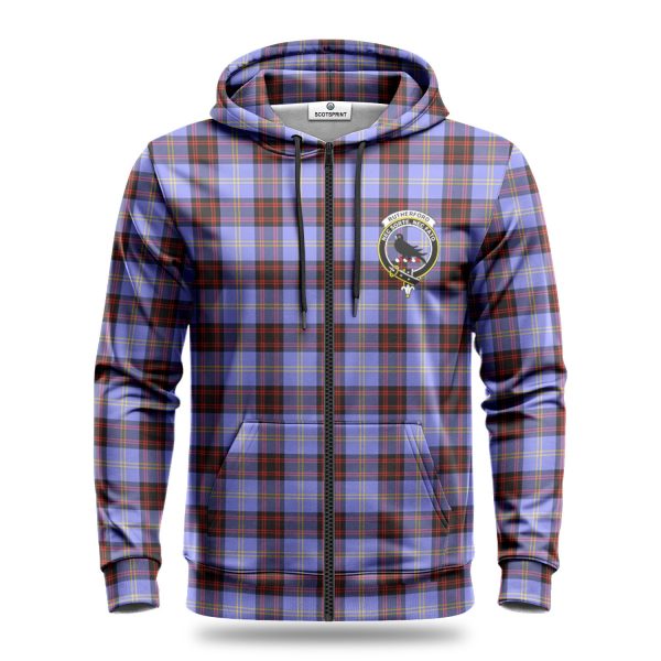 Rutherford Tartan Crest Hoodie For Sale - Image 3