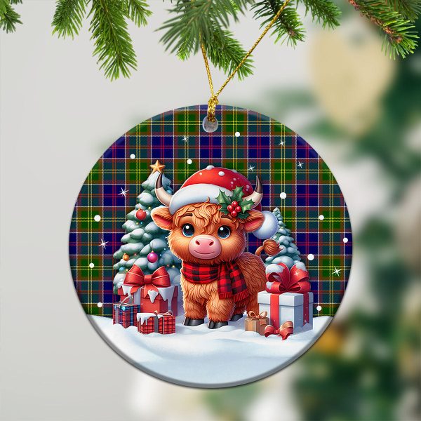 Arnott Tartan Christmas Ceramic Ornament - Highland Cow Winter Style Discount - Image 2
