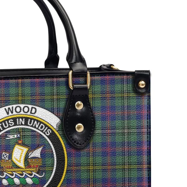 Wood Tartan Crest Leather Handbag Fashion - Image 5