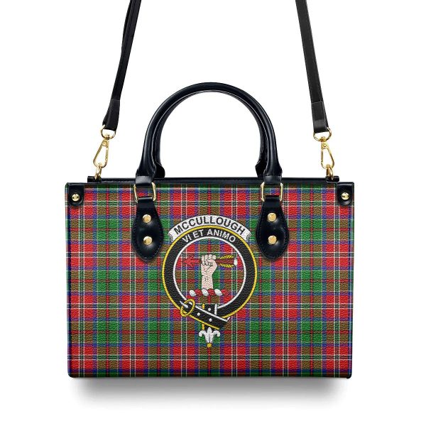 McCullough Tartan Crest Leather Handbag For Sale - Image 4