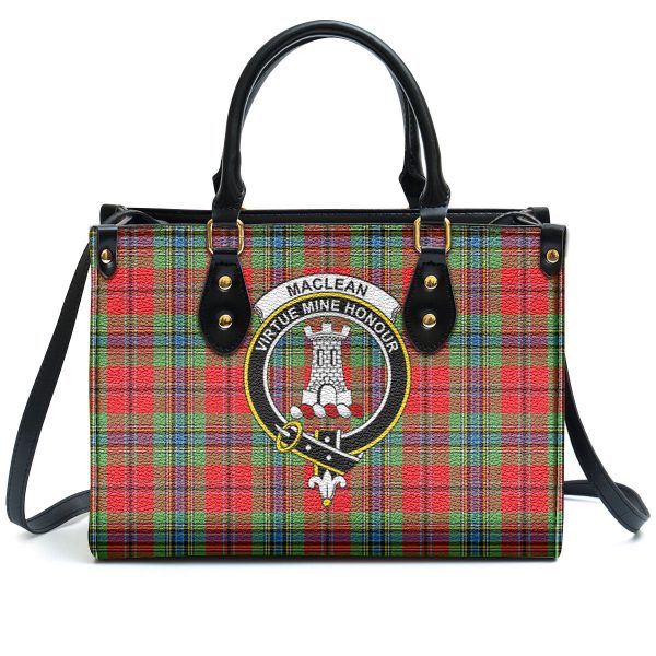 MacLean of Duart Modern Tartan Crest Leather Handbag Cheap - Image 2