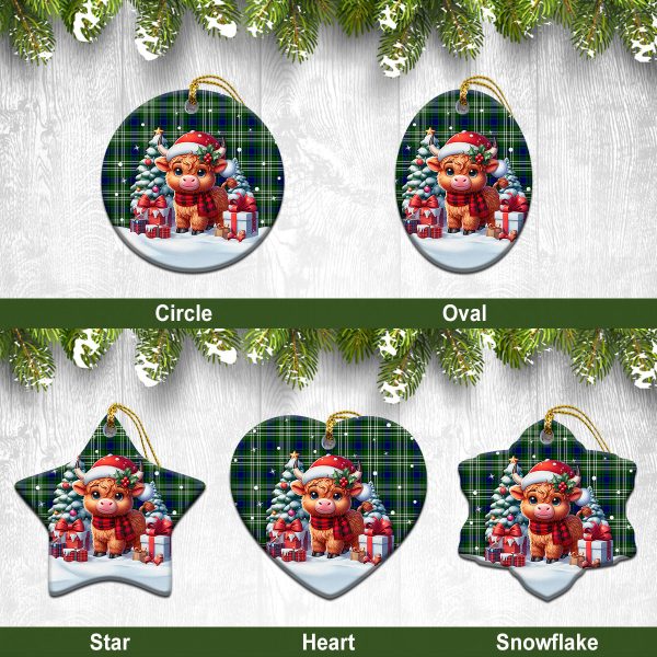 Blackadder Tartan Christmas Ceramic Ornament - Highland Cow Winter Style Supply
