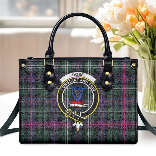 Rose Hunting Modern Tartan Crest Leather Handbag Online Hot Sale