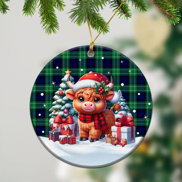 Abercrombie Tartan Christmas Ceramic Ornament - Highland Cow Winter Style For Cheap - Image 2