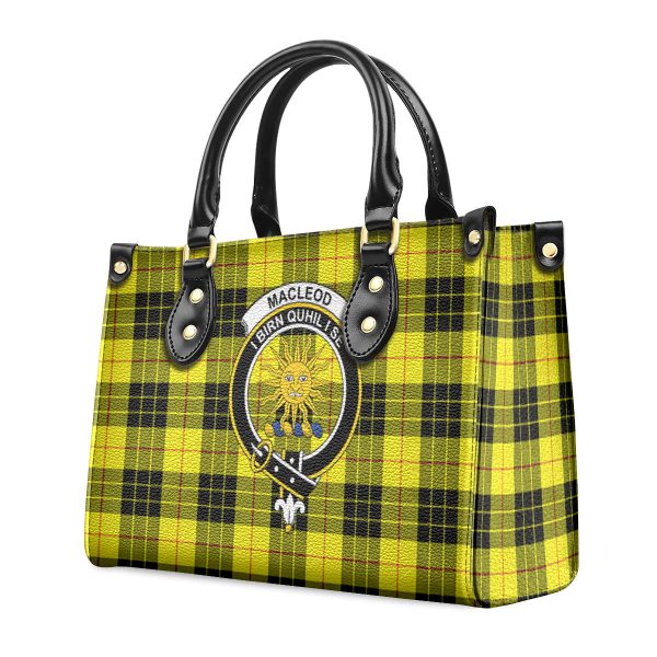 MacLeod of Lewis Modern Tartan Crest Leather Handbag For Sale - Image 3